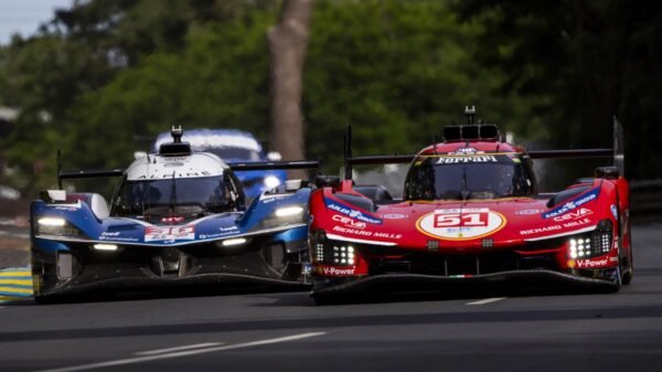 An Alpine LMH vs a Ferrari LMDh (copyright FIA WEC - DPPI)